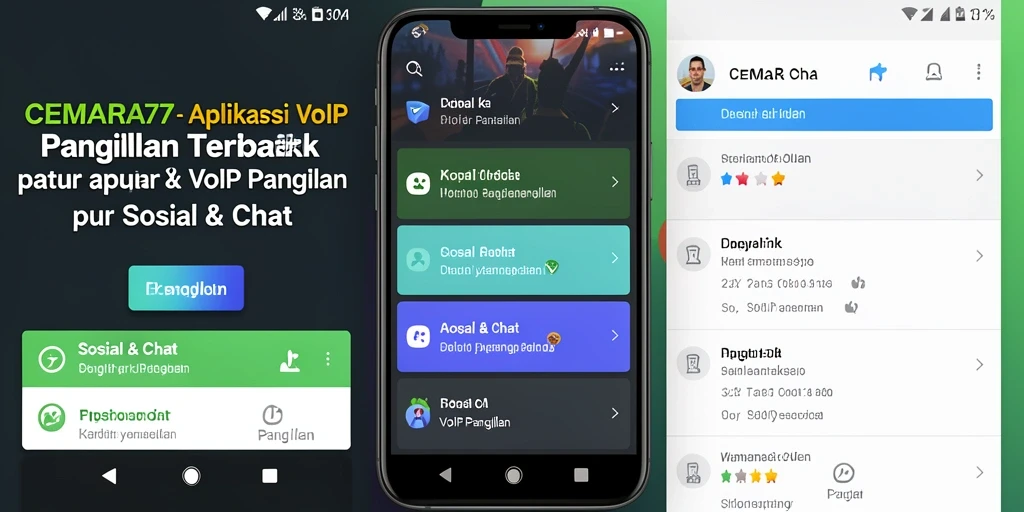 Tampilan antarmuka CEMARA77 saat melakukan panggilan VoIP.