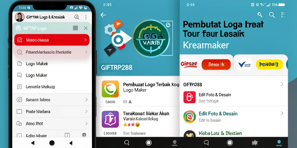 Tampilan antarmuka aplikasi GIFTRP288 untuk membuat logo dengan mudah.