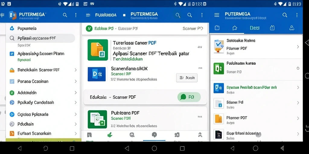 Antarmuka PUTERMEGA yang user-friendly saat memindai dokumen.