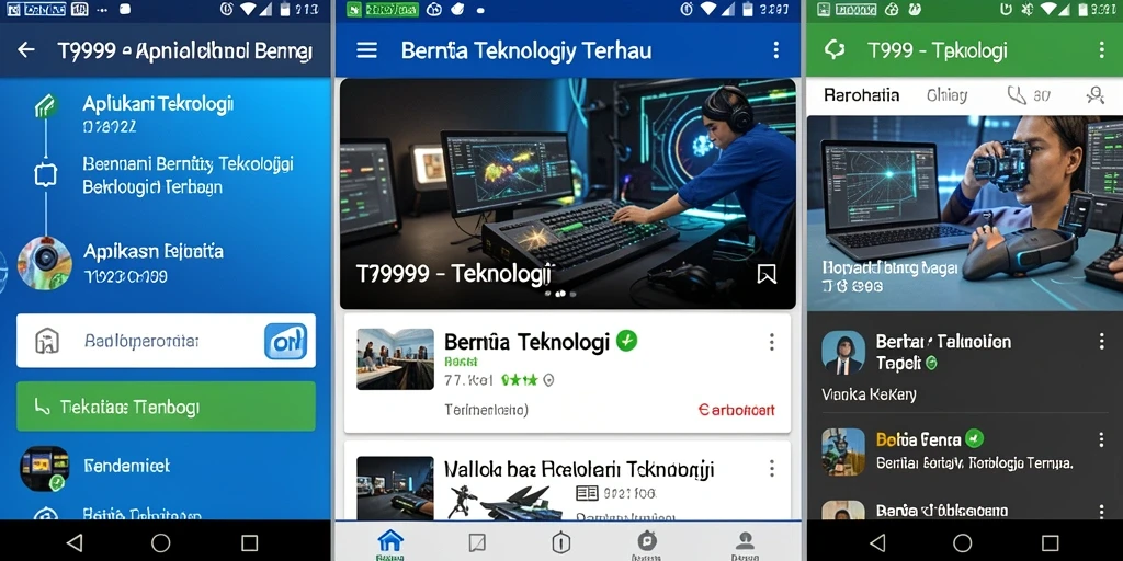Antarmuka T9999 menampilkan berita terbaru dan menarik.