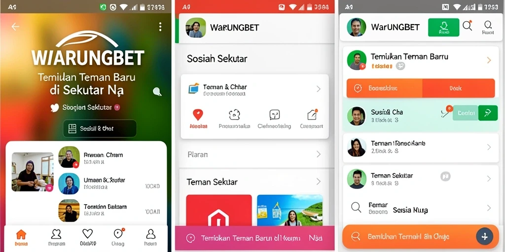 Antarmuka WARUNGBET yang menarik dan interaktif untuk bertemu teman baru.